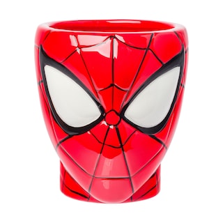 Foto 1 | Taza Plateada De Cerámica Con Forma De Cabeza Y Telaraña De Buffalo Spiderman - Venta Internacional.