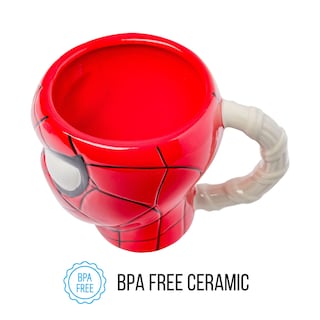 Foto 3 | Taza Plateada De Cerámica Con Forma De Cabeza Y Telaraña De Buffalo Spiderman - Venta Internacional.
