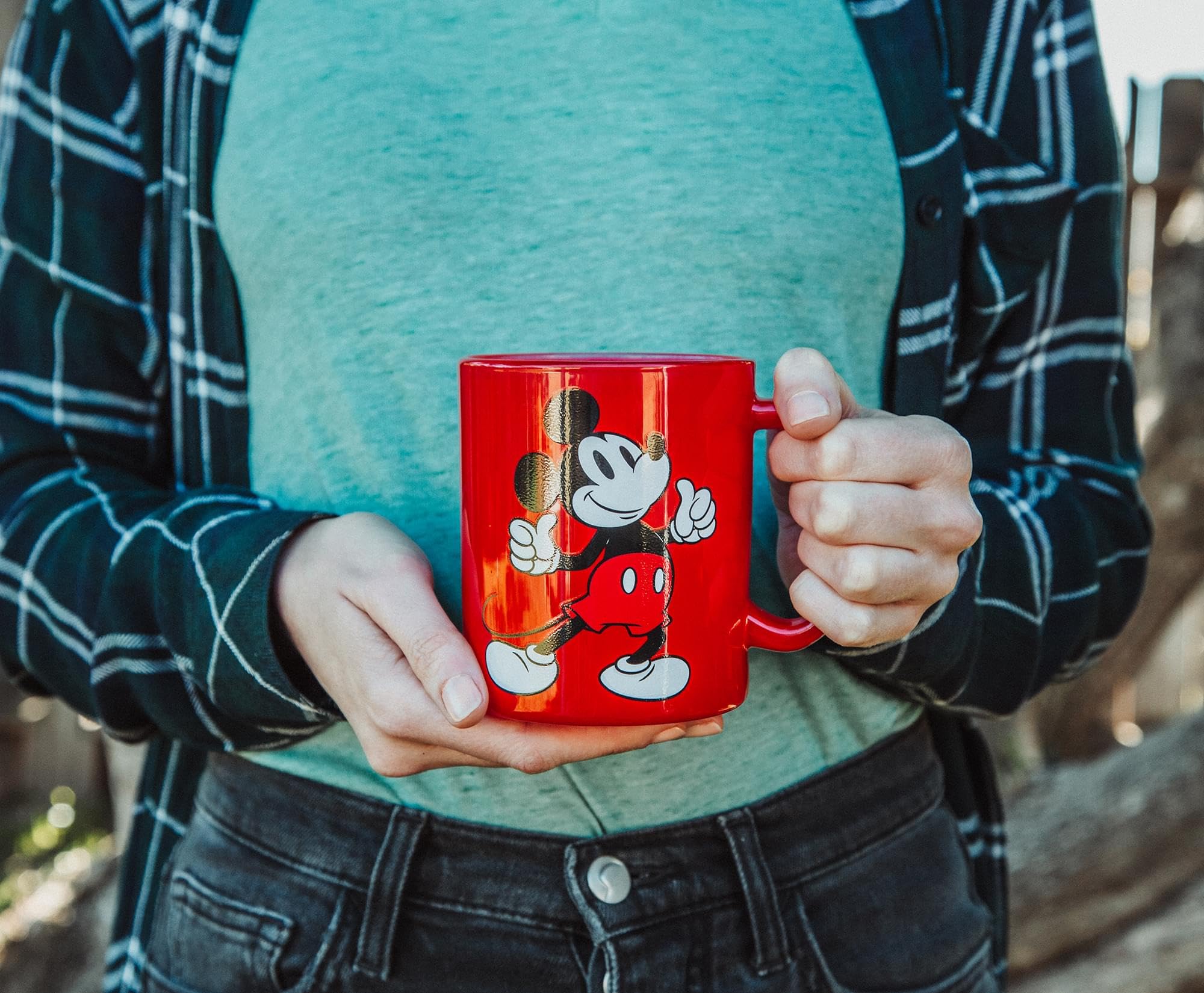 Foto 7 | Taza De Cristal Plateada Con Diseño De Mickey Mouse Buffalo Disney  530 Ml - Venta Internacional.