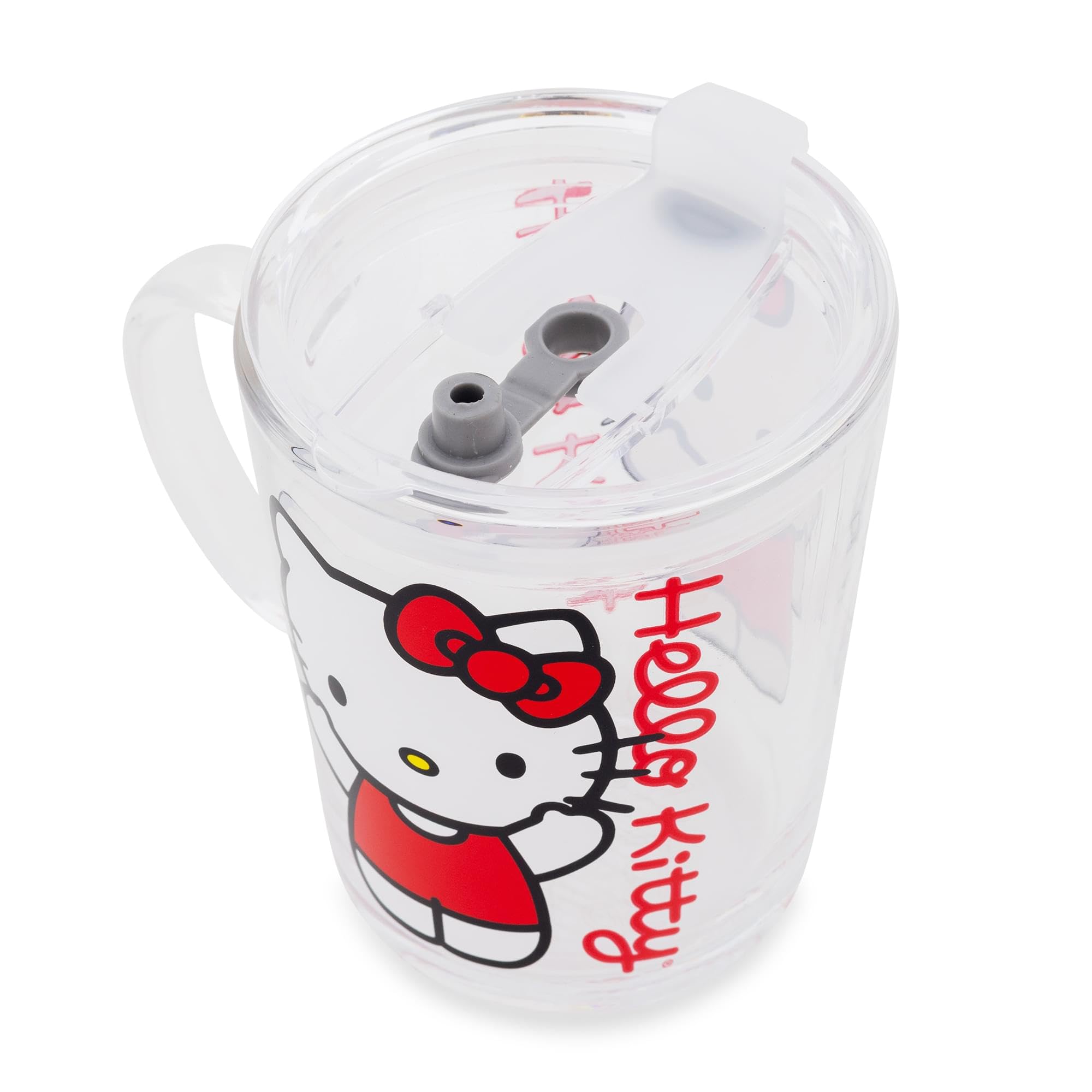 Foto 4 pulgar | Taza De Cristal Hello Kitty Sanrio Red Outfit Con Tapa  400 Ml - Venta Internacional.