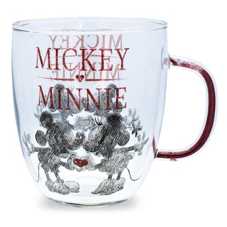 Foto 1 | Taza De Cristal Silver Buffalo Disney Mickey Minnie 414 Ml Con Purpurina - Venta Internacional.