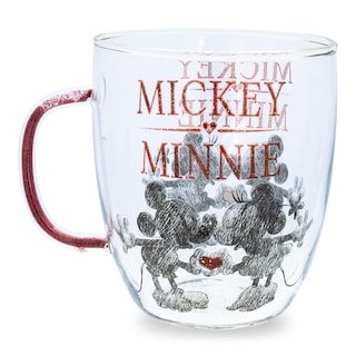 Foto 2 | Taza De Cristal Silver Buffalo Disney Mickey Minnie 414 Ml Con Purpurina - Venta Internacional.