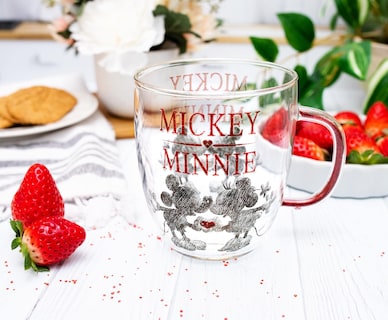 Foto 3 | Taza De Cristal Silver Buffalo Disney Mickey Minnie 414 Ml Con Purpurina - Venta Internacional.