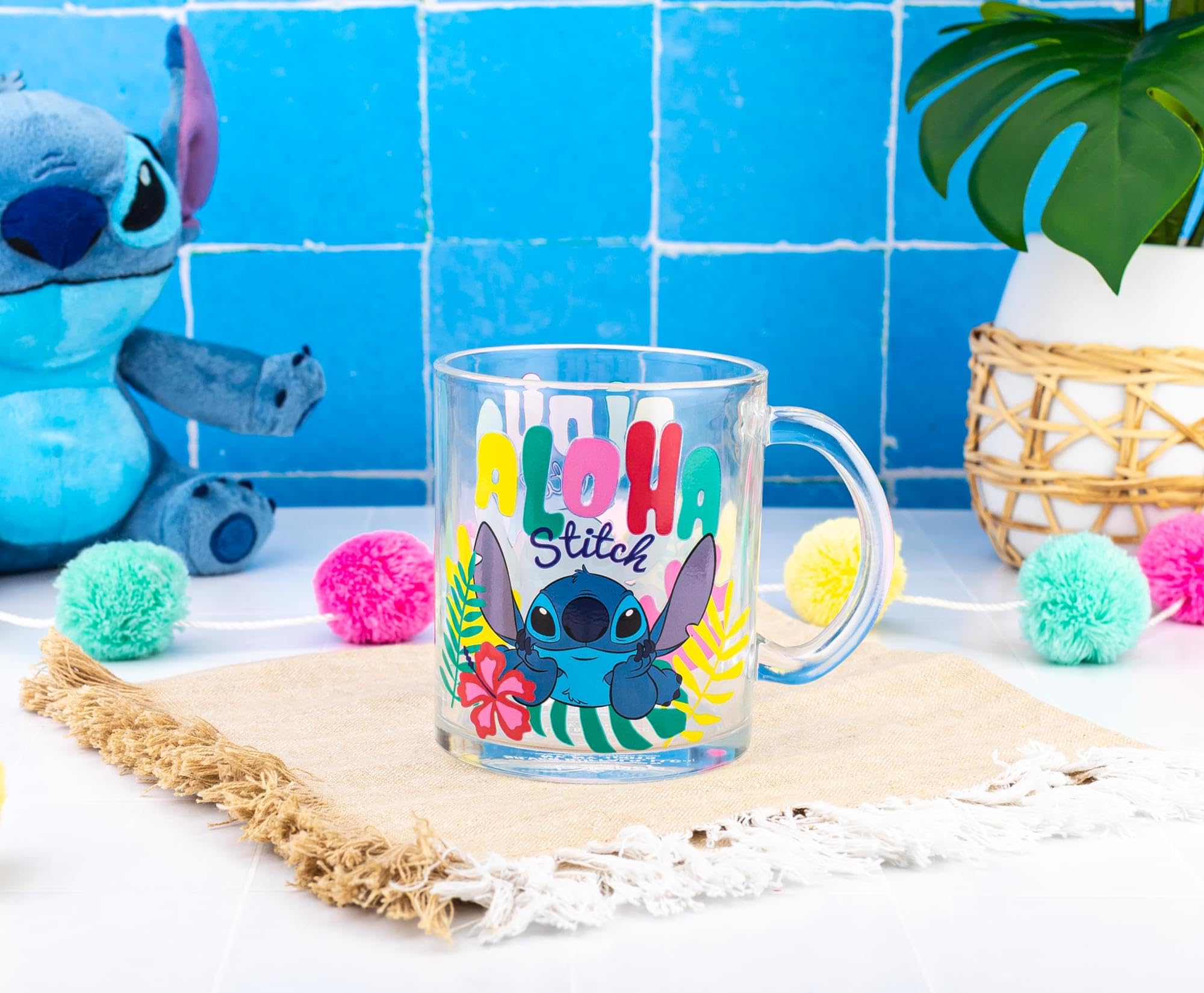 Foto 5 | Taza De Café De Cristal Disney Lilo & Stitch Aloha 530ml - Venta Internacional.