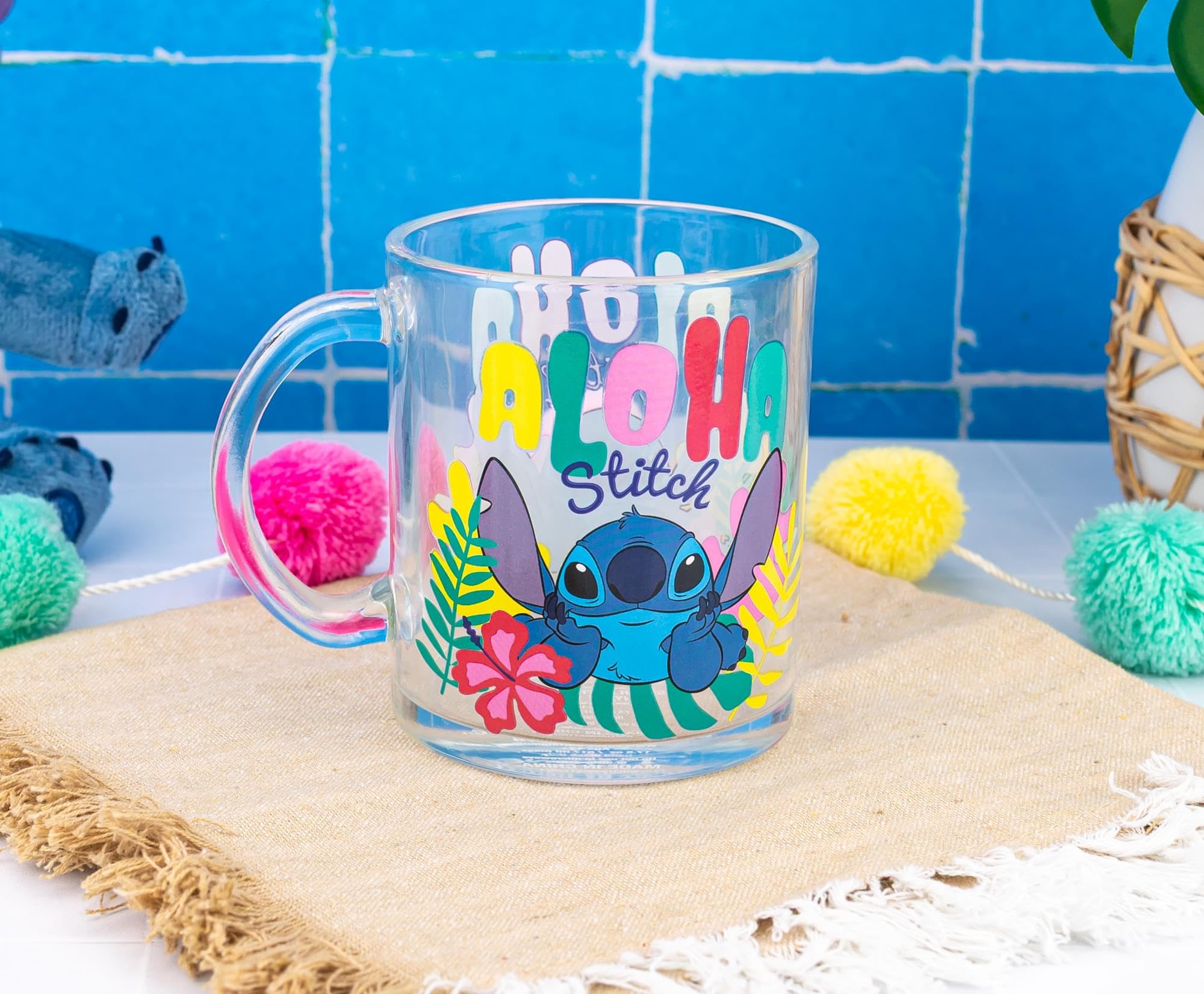 Foto 6 | Taza De Café De Cristal Disney Lilo & Stitch Aloha 530ml - Venta Internacional.