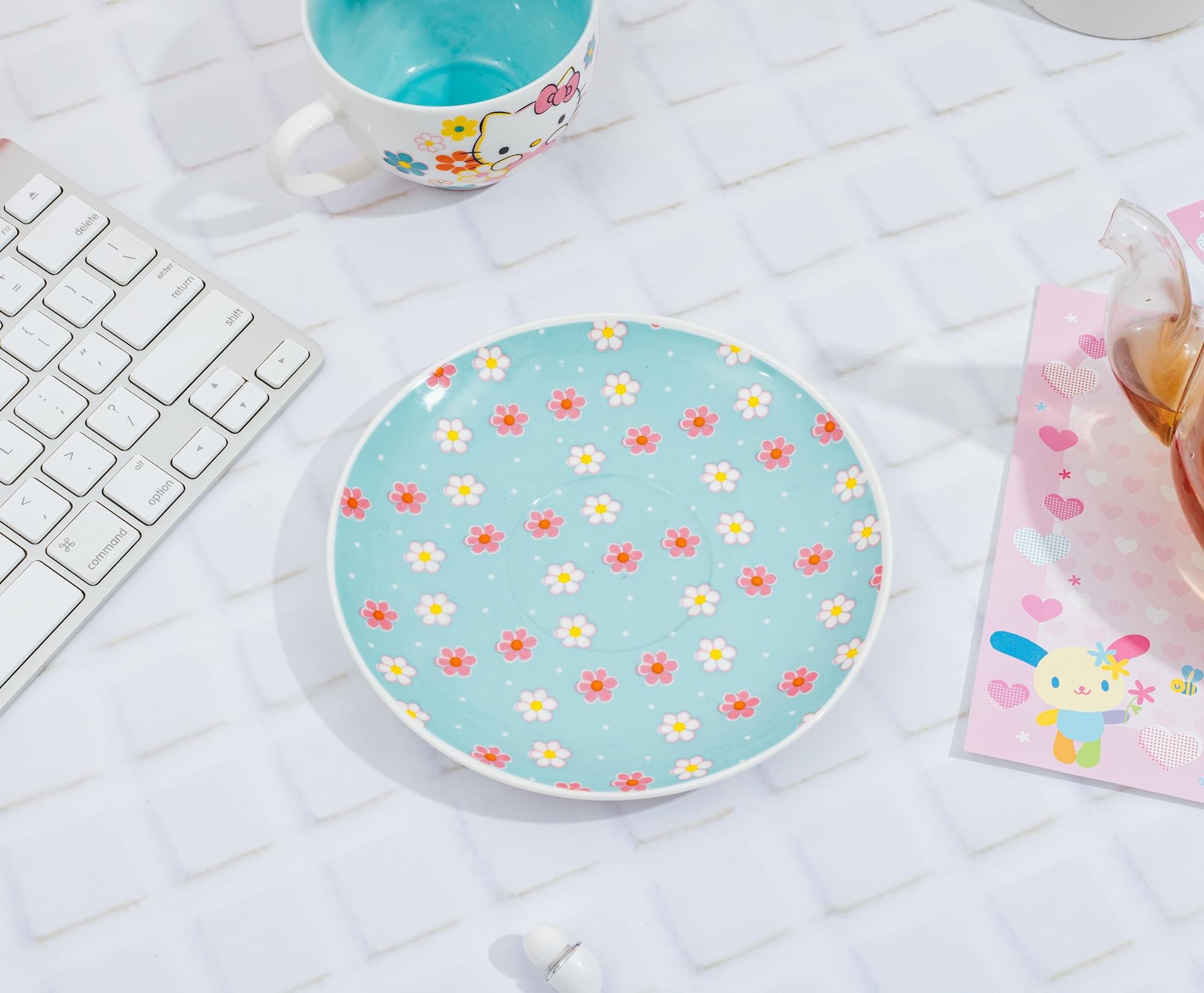 Foto 6 pulgar | Set De Taza De Té Y Platillo Hello Kitty Sanrio Floral Bone China - Venta Internacional.