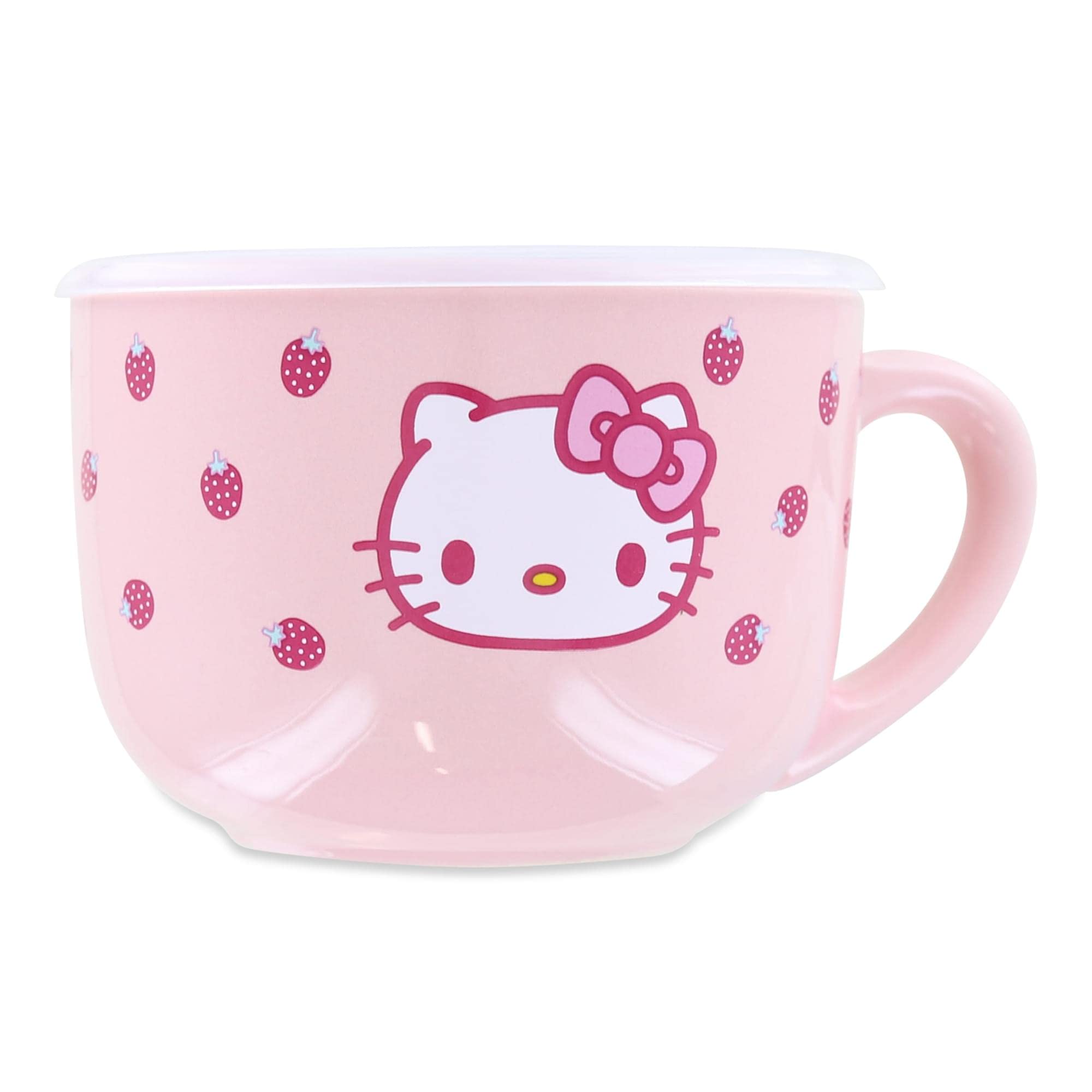 Foto 2 pulgar | Taza De Sopa Silver Buffalo Hello Kitty Con Fresas  750 Ml - Venta Internacional.