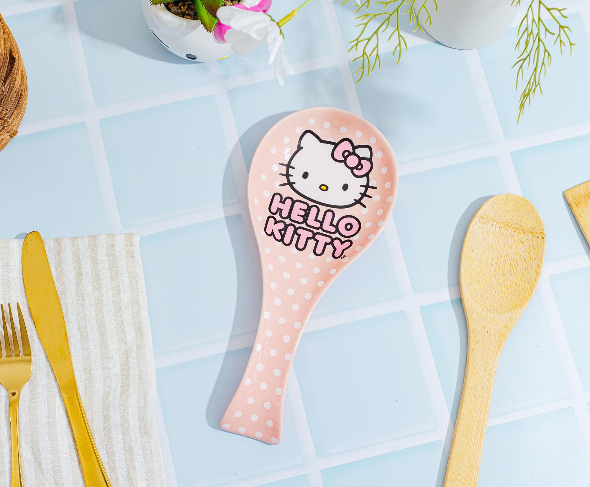 Foto 4 pulgar | Soporte Para Cucharas Sanrio Hello Kitty Con Lunares  Cerámica - Venta Internacional.