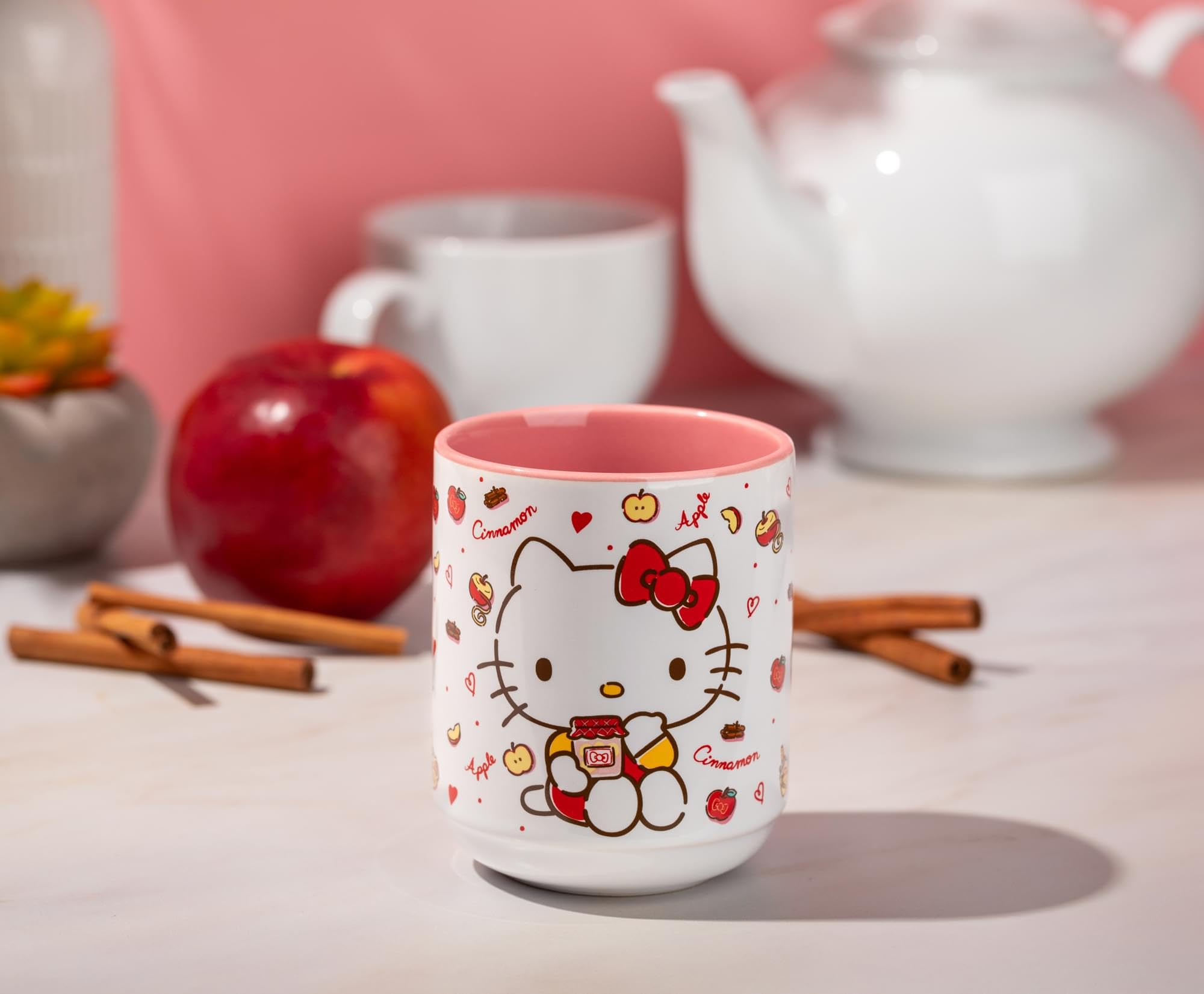 Foto 5 pulgar | Taza De Té Silver Buffalo Sanrio Hello Kitty Cinnamon Apples - Venta Internacional.