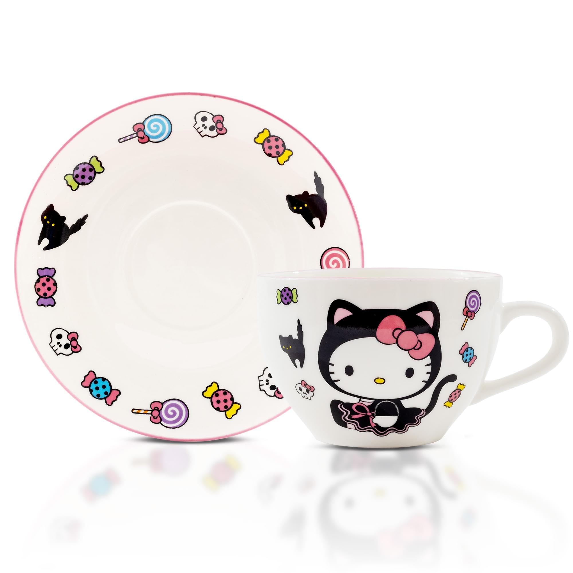 Foto 2 pulgar | Set De Taza De Té Y Platillo Hello Kitty Black Cat Bone China  200 Ml - Venta Internacional.