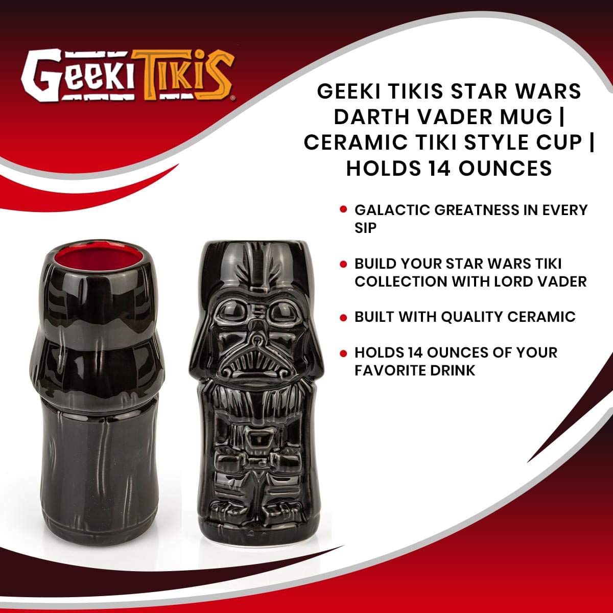 Foto 8 pulgar | Taza Geeki Tikis Star Wars Darth Vader  414 Ml  Cerámica Oficial - Venta Internacional.