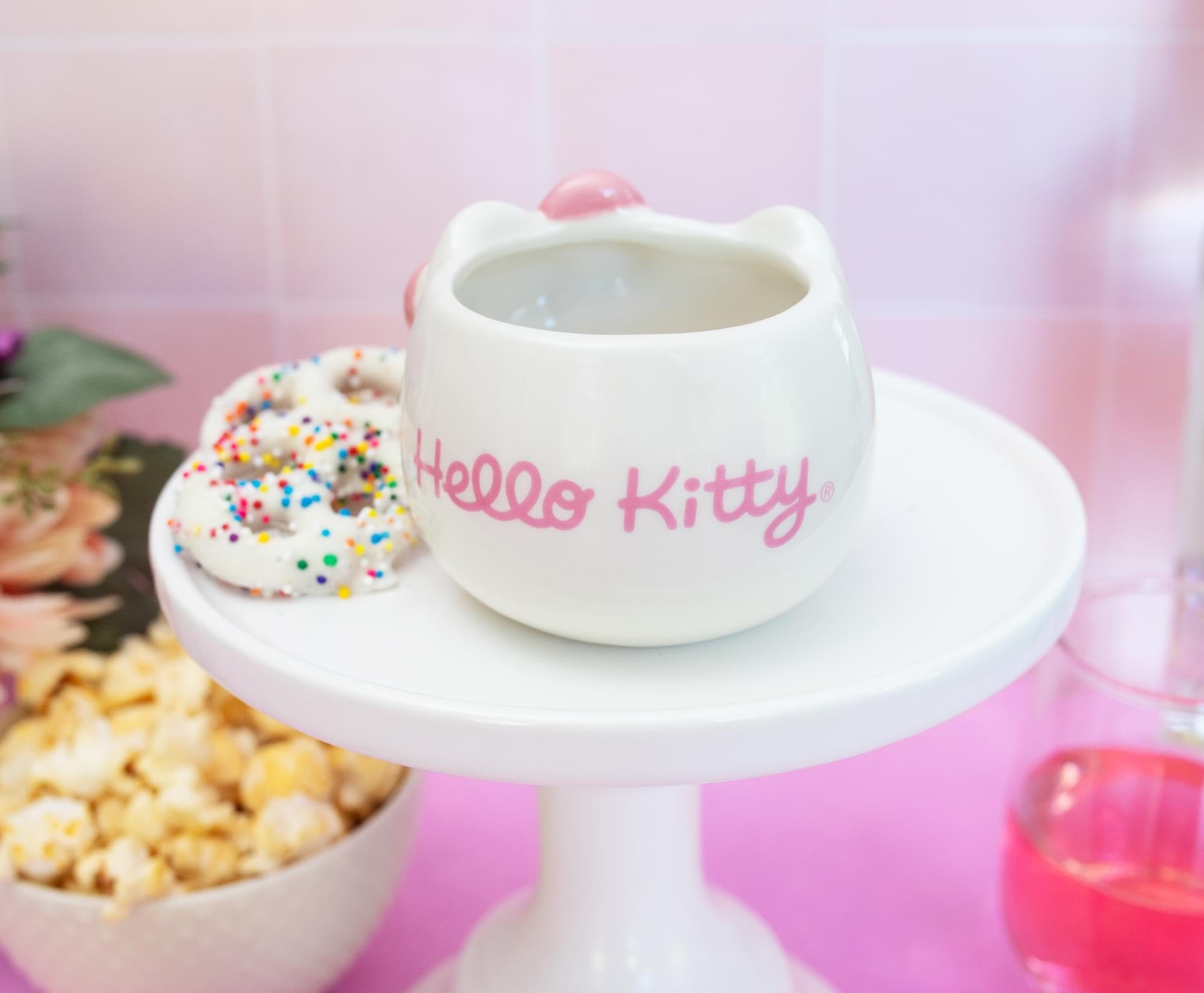 Foto 6 pulgar | Taza Pequeña De Cerámica Sanrio Hello Kitty Pink Bow  100 Ml - Venta Internacional.