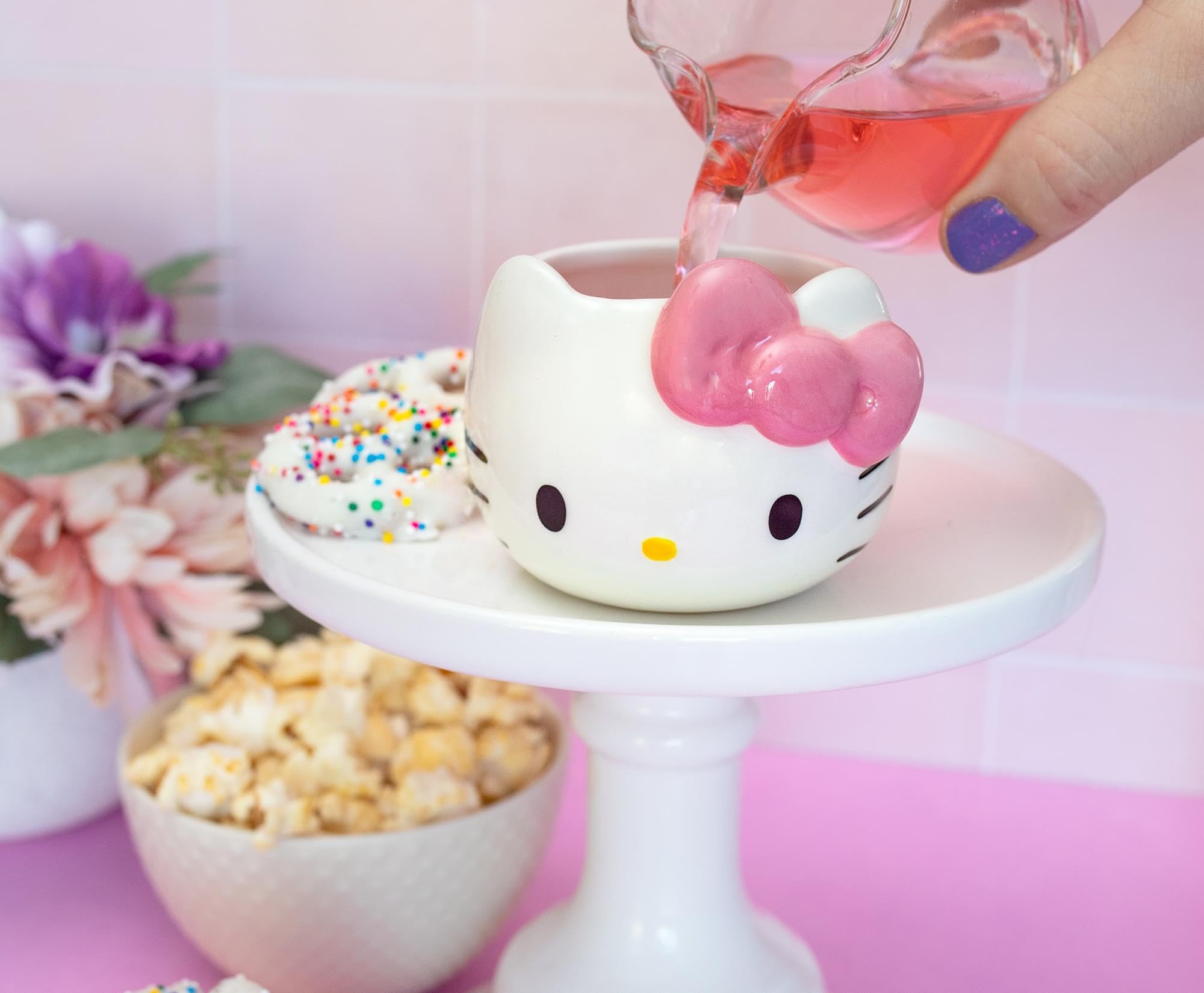 Foto 7 pulgar | Taza Pequeña De Cerámica Sanrio Hello Kitty Pink Bow  100 Ml - Venta Internacional.
