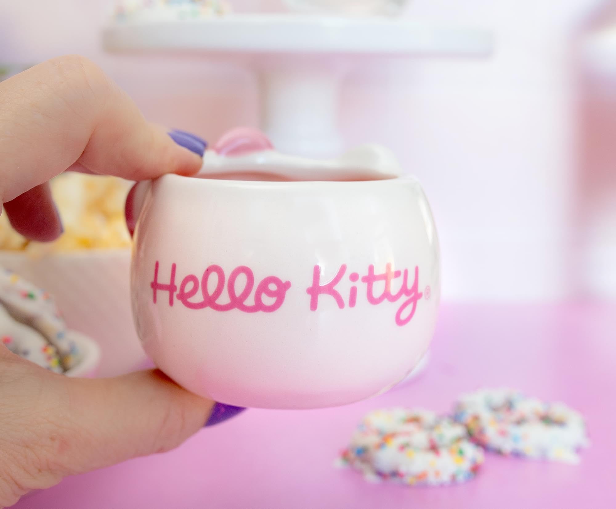 Foto 8 pulgar | Taza Pequeña De Cerámica Sanrio Hello Kitty Pink Bow  100 Ml - Venta Internacional.