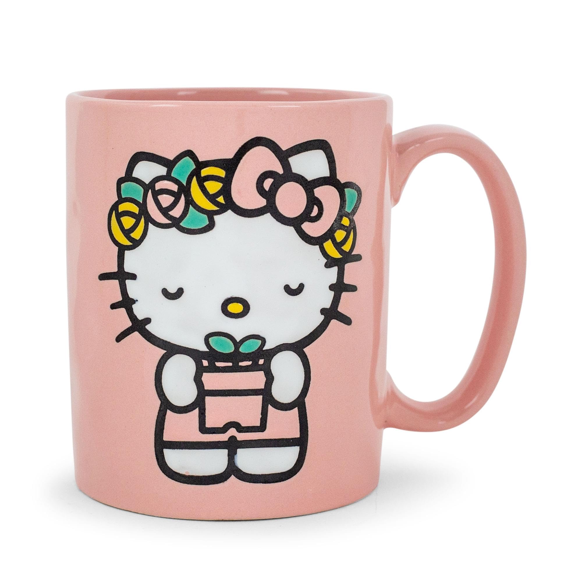 Foto 2 pulgar | Taza De Cerámica Toynk Sanrio Hello Kitty Flower Badge 530 Ml - Venta Internacional.