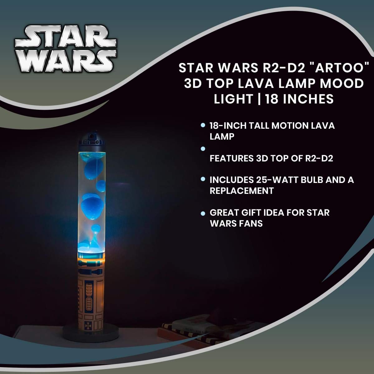 Foto 7 | Lámpara Mood Light Star Wars R2-d2 Artoo Motion De 45 Cm - Venta Internacional.