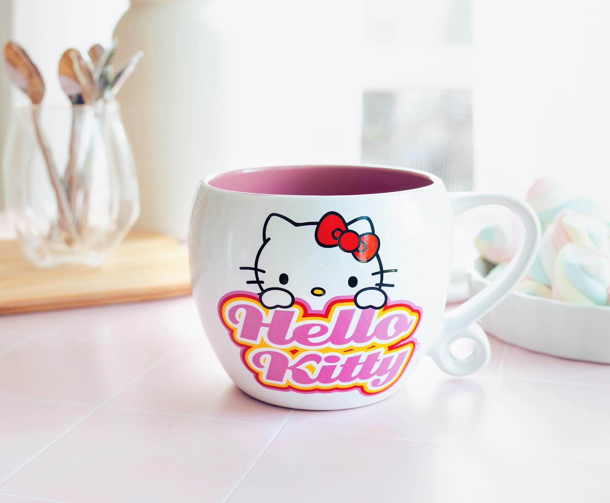 Foto 4 | Taza De Café Silver Buffalo Sanrio Hello Kitty Hearts 480ml - Venta Internacional.