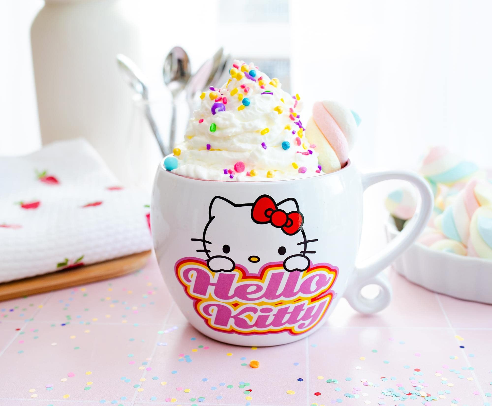 Foto 6 pulgar | Taza De Café Silver Buffalo Sanrio Hello Kitty Hearts 480ml - Venta Internacional.