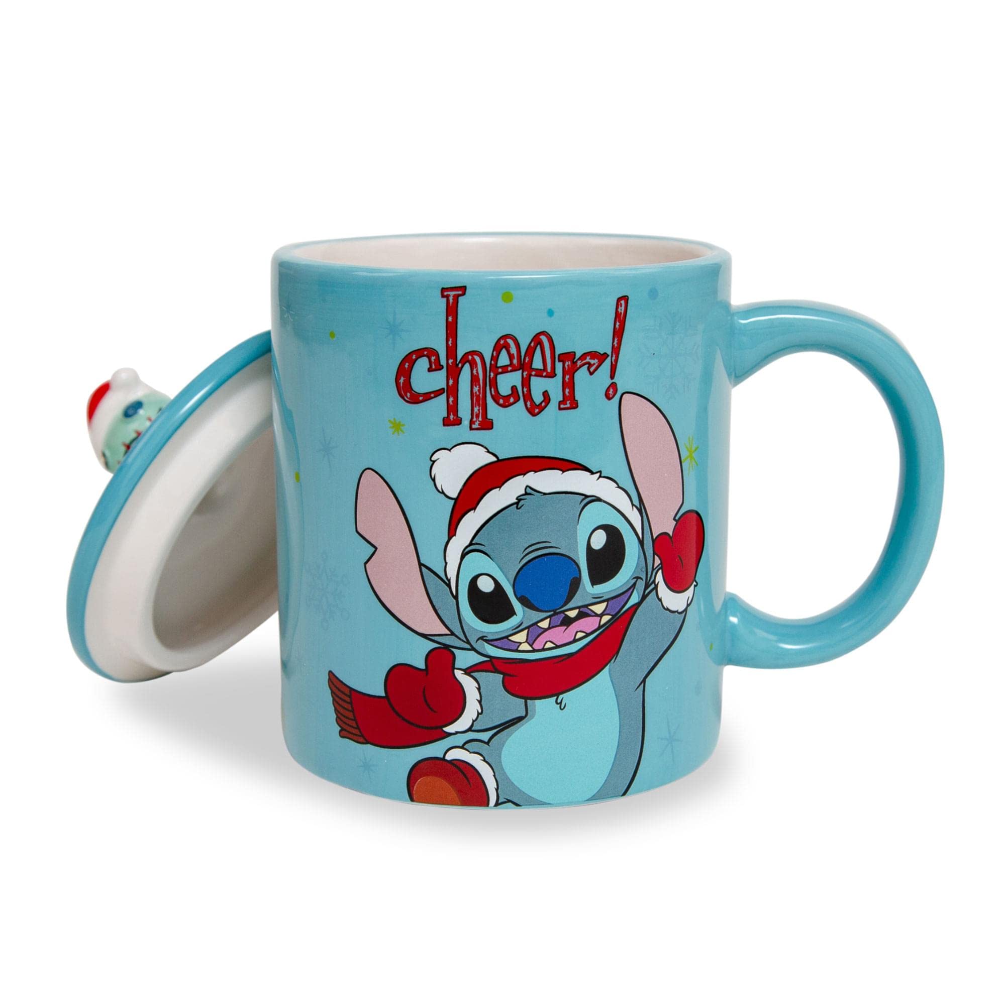 Foto 4 pulgar | Taza De Cerámica Silver Buffalo Disney Lilo & Stitch Con Tapa - Venta Internacional.