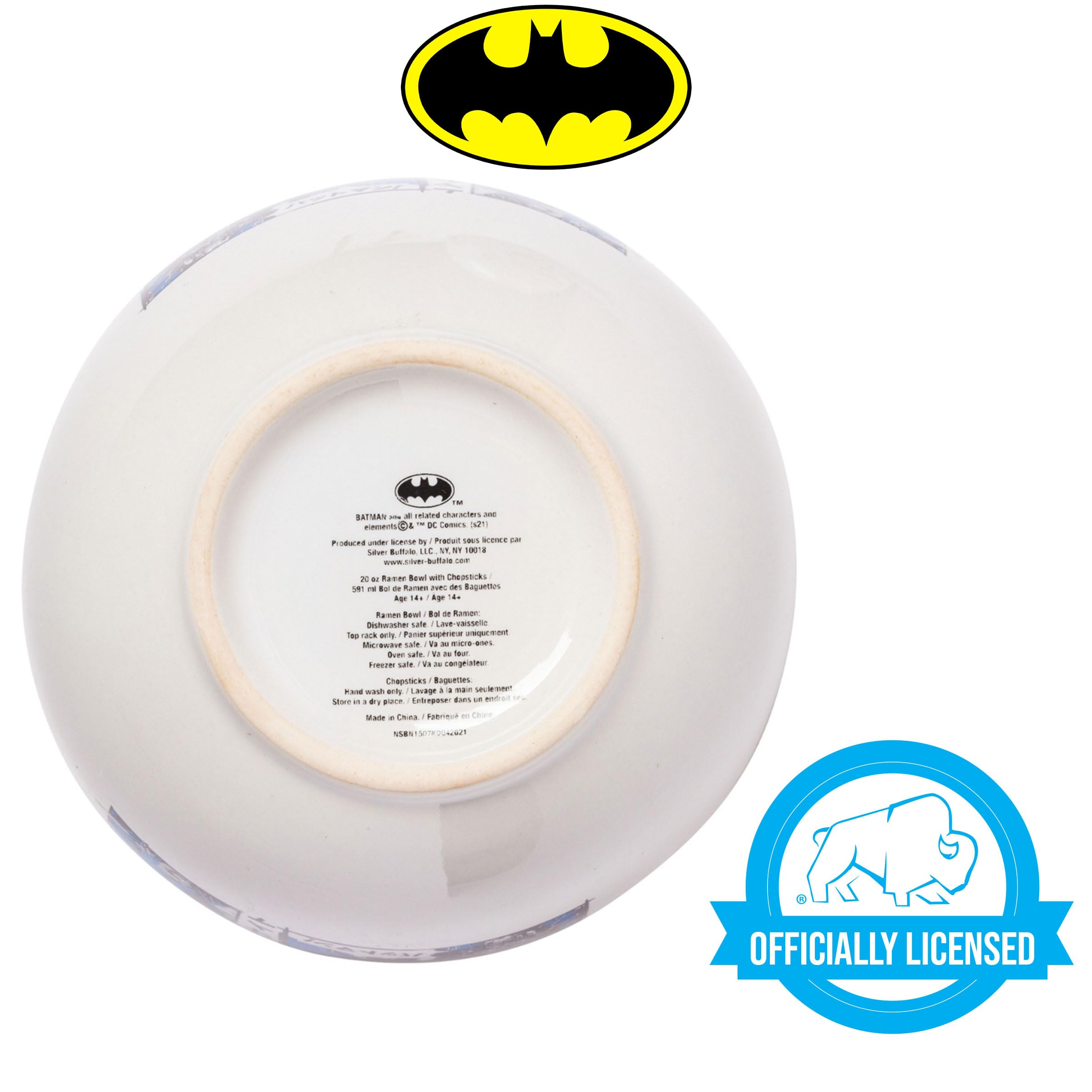 Foto 5 pulgar | Cuenco De Arroz Con Fideos Ramen  Plateado  Buffalo Dc Comics Batman  600 Ml - Venta Internacional.