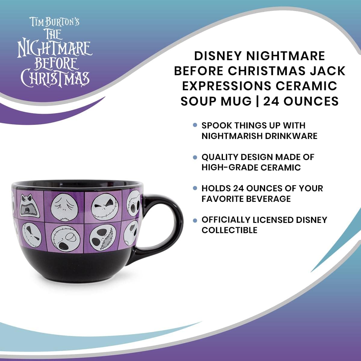 Foto 7 | Taza De Sopa Plateada Buffalo Disney Nightmare Before Christmas - Venta Internacional.