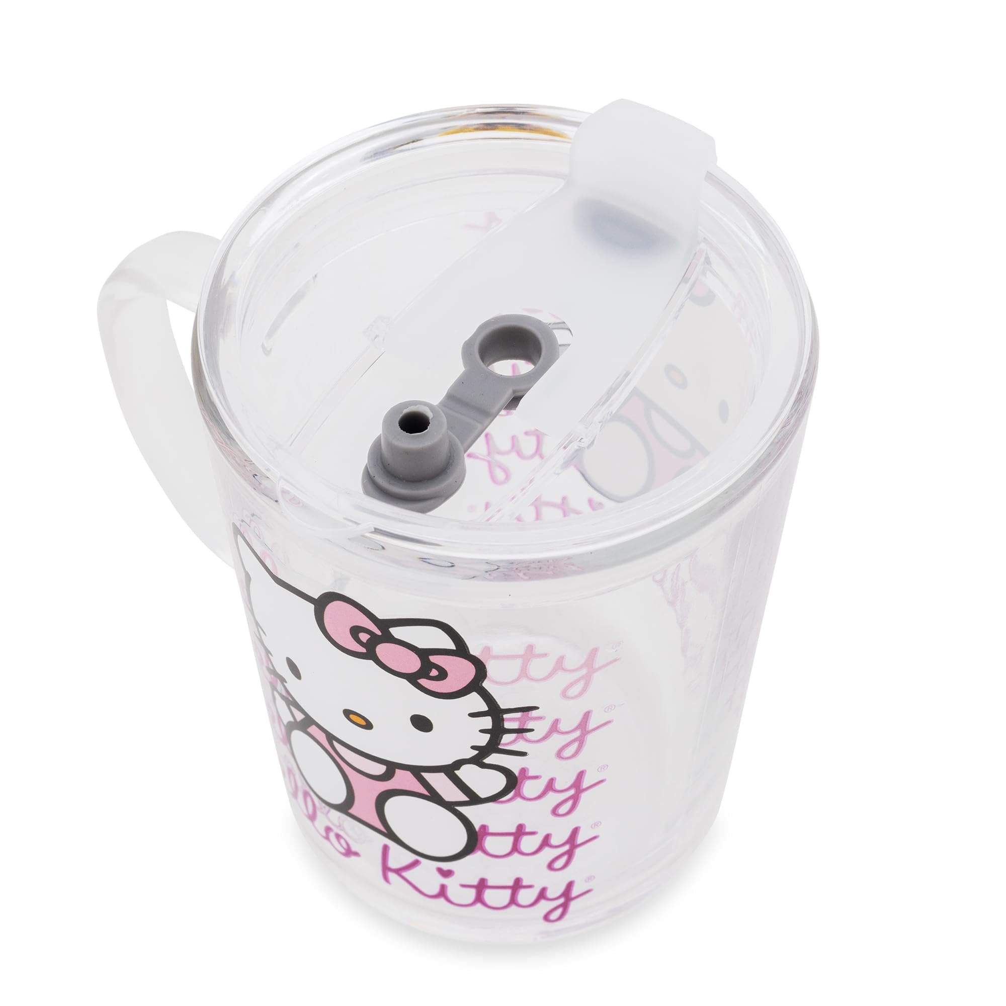 Foto 2 | Taza Hello Kitty Sanrio Pink Outfit De Cristal Con Tapa  400 Ml - Venta Internacional.