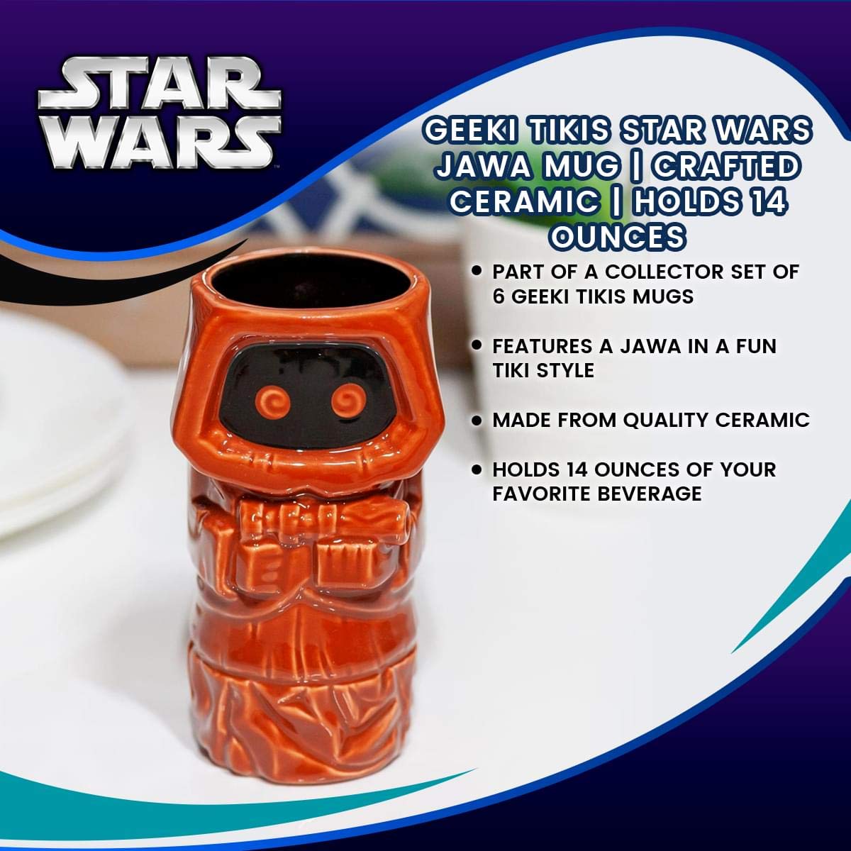 Foto 8 pulgar | Taza Star Wars Geeki Tikis Jawa Ceramic 400 Ml Official - Venta Internacional.
