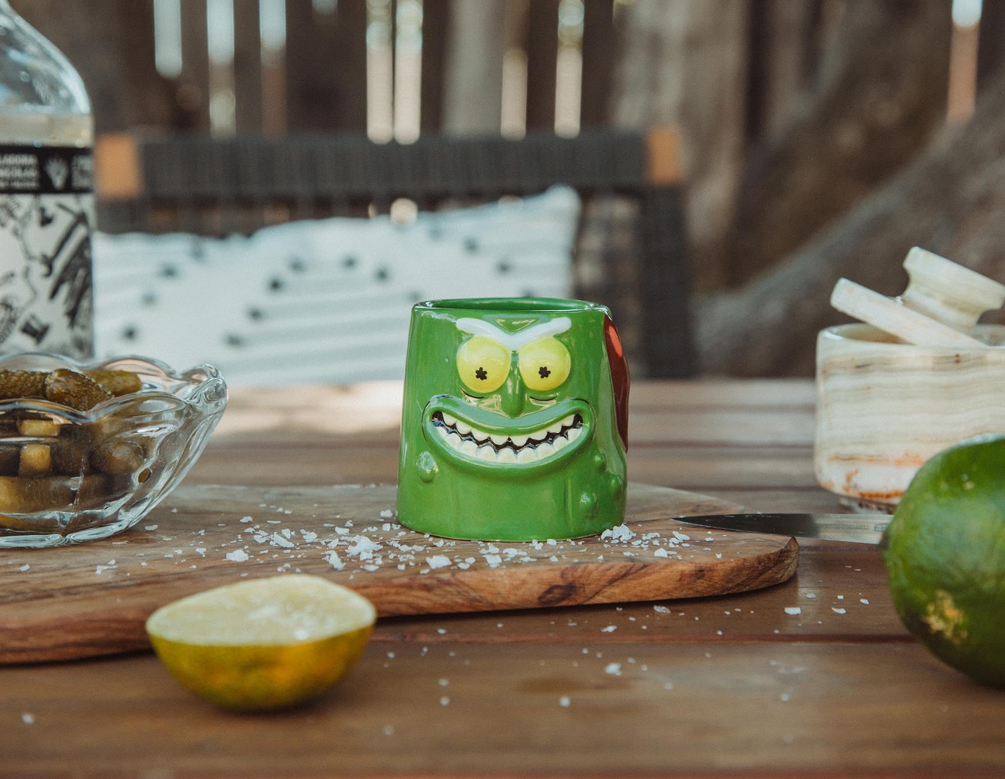Foto 4 | Vaso De Chupito Plateado Buffalo Rick And Morty Pickle Rick  60 Ml - Venta Internacional.