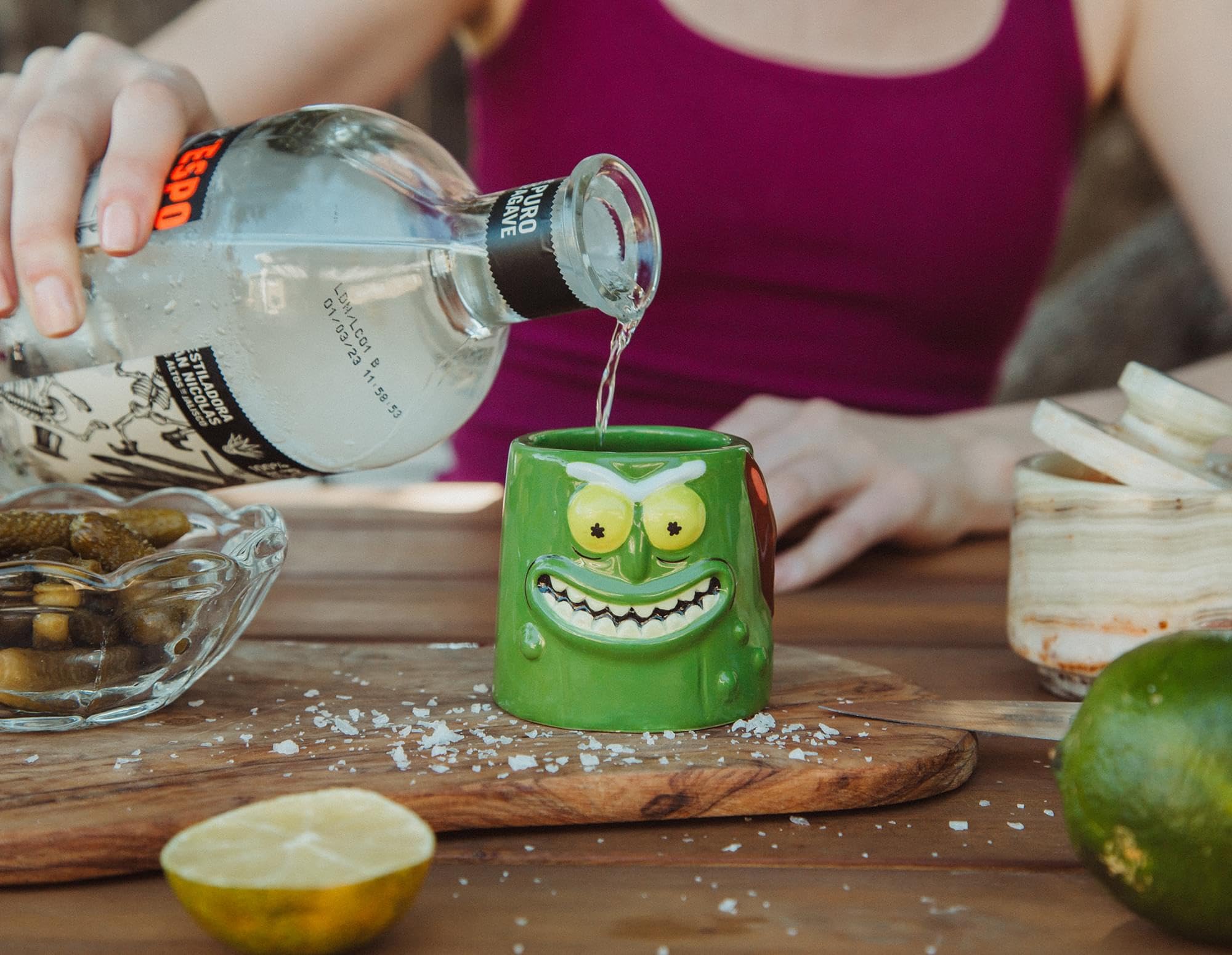 Foto 6 pulgar | Vaso De Chupito Plateado Buffalo Rick And Morty Pickle Rick  60 Ml - Venta Internacional.