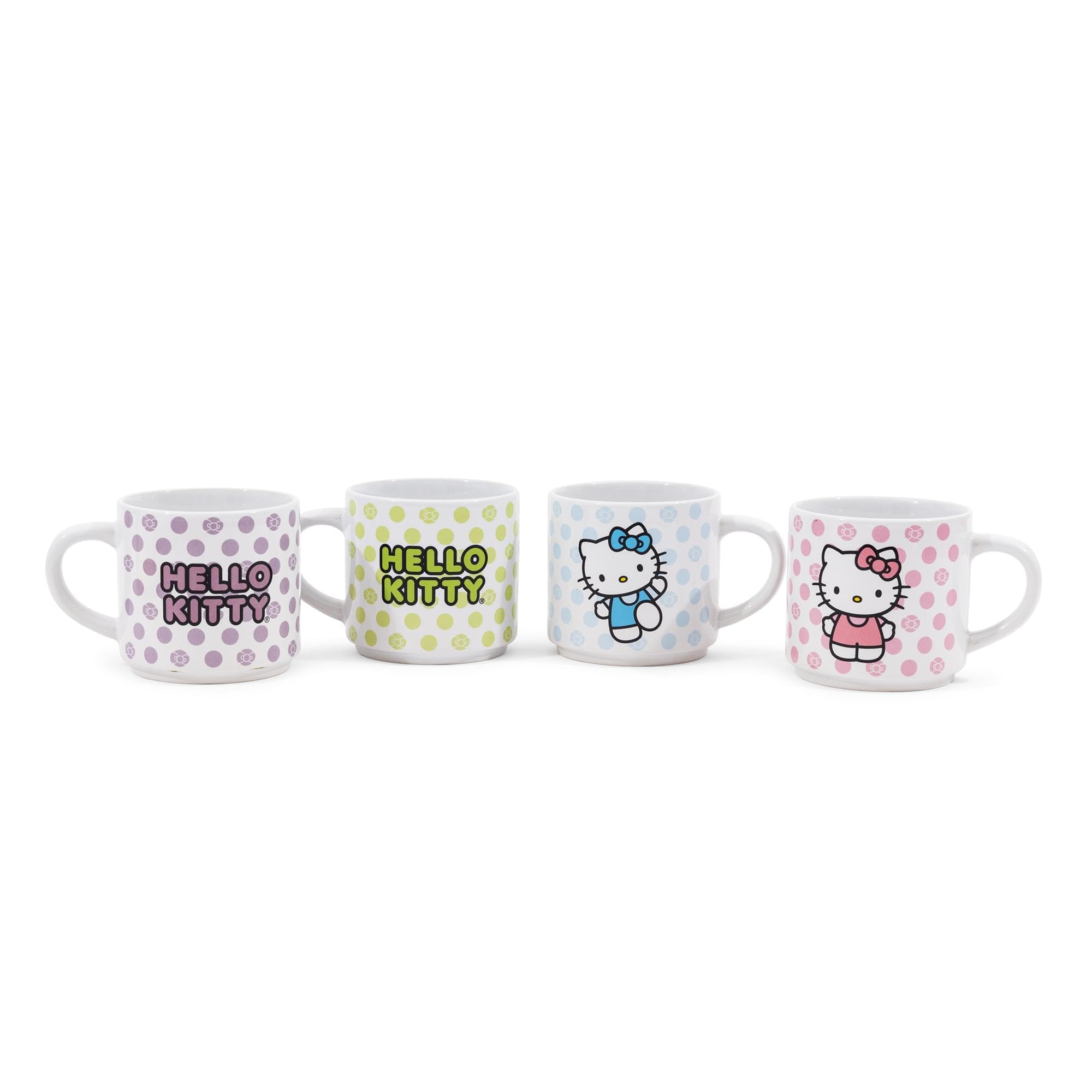 Foto 4 pulgar | Juego De Tazas Silver Buffalo Sanrio Hello Kitty De 4 Piezas Con Estante - Venta Internacional.