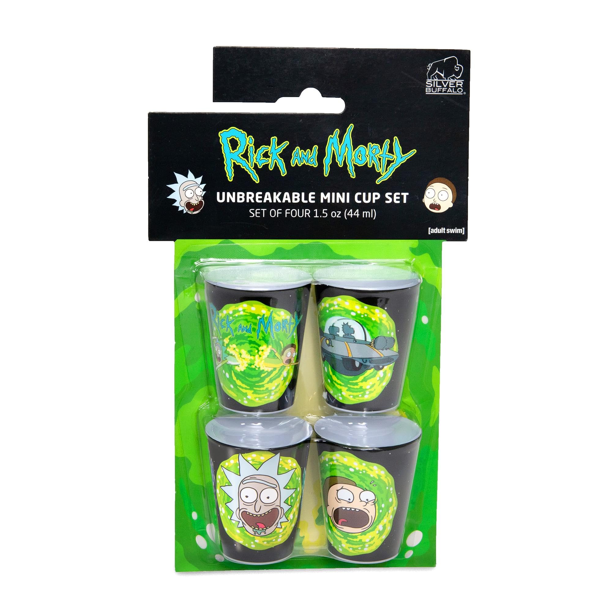 Foto 3 pulgar | Vasos De Whisky Silver Buffalo Rick And Morty 45 Ml X4 - Venta Internacional.