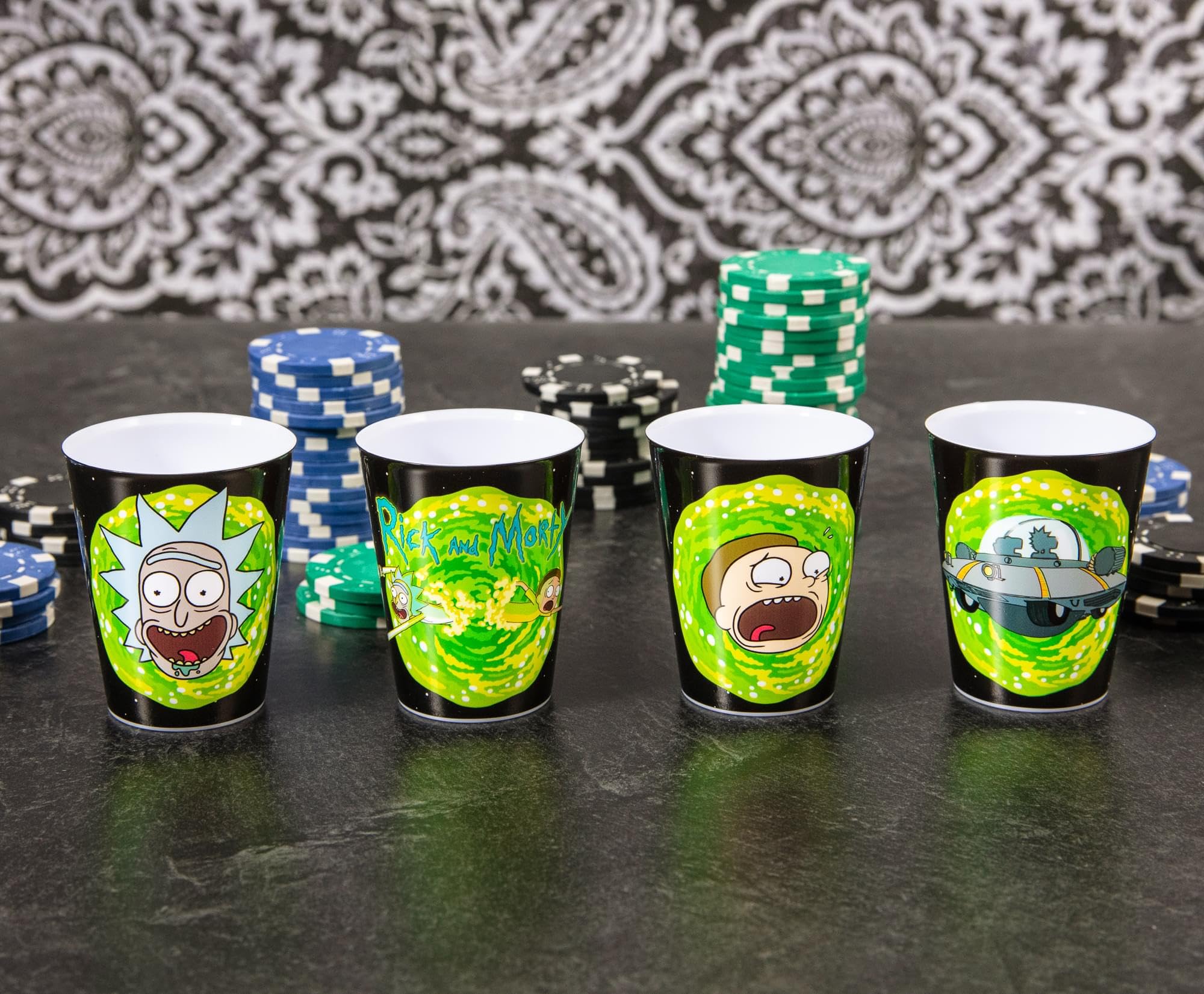 Foto 4 pulgar | Vasos De Whisky Silver Buffalo Rick And Morty 45 Ml X4 - Venta Internacional.