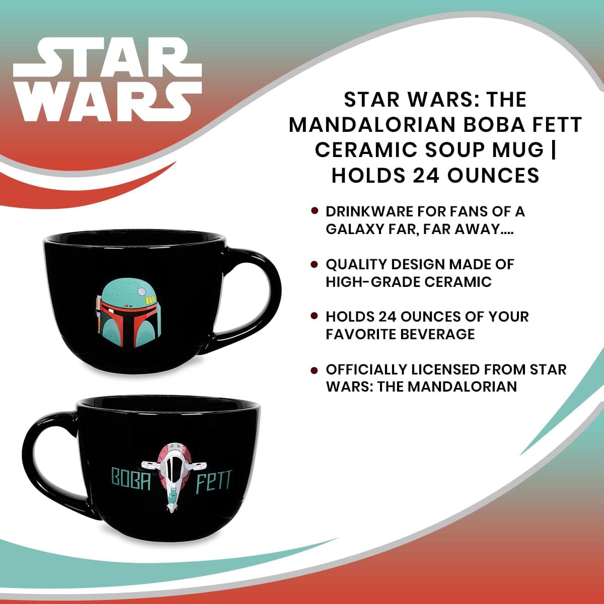 Foto 7 | Taza Para Sopa Boba Fett Star Wars The Mandalorian  700 Ml - Venta Internacional.
