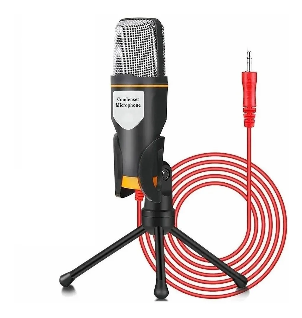 Foto 1 | Micrófono Condensador Malubero color Negro con Divisor de Audio y Tripie Antislip