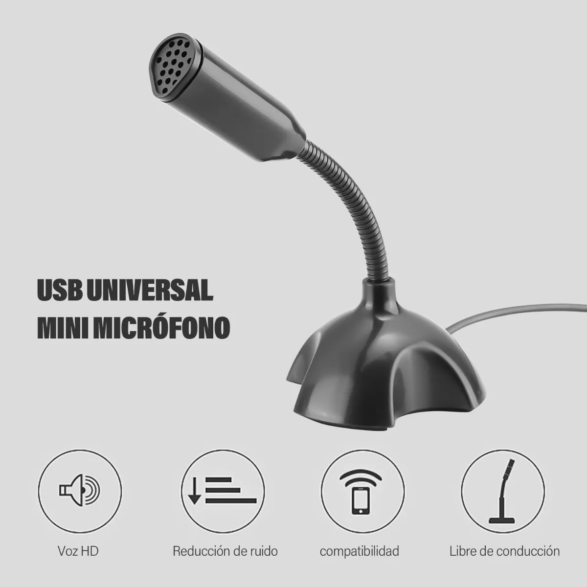 Foto 4 pulgar | Micrófono Unidireccional USB y Aislador de Ruido