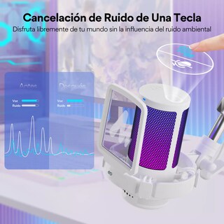 Foto 2 | Micrófono Gamer Rgb Condensador Usb Eo Safe Imports Esi-12899-1 Blanco