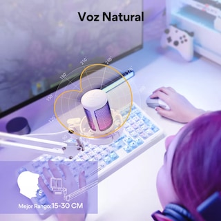 Foto 3 | Micrófono Gamer Rgb Condensador Usb Eo Safe Imports Esi-12899-1 Blanco