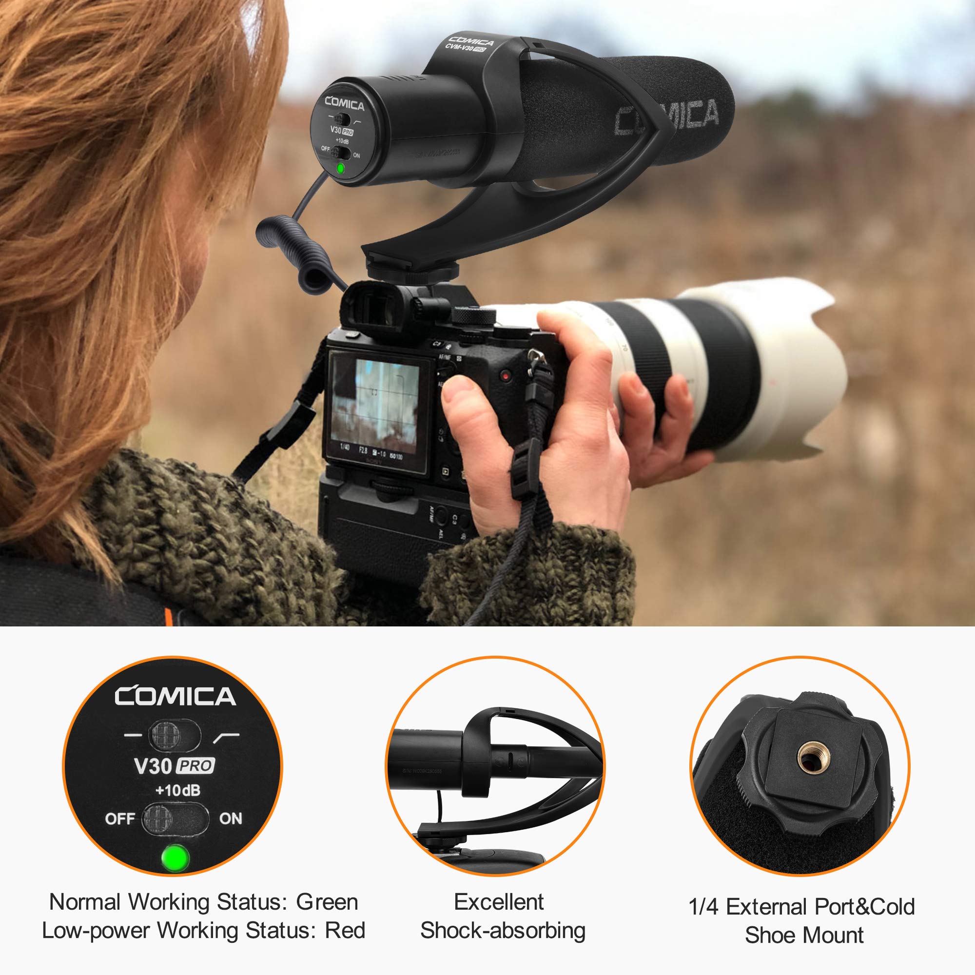 Foto 2 | Micrófono Tipo Escopeta Comica Cvm-v30pro Para Cámara Y Smartphone - Venta Internacional.