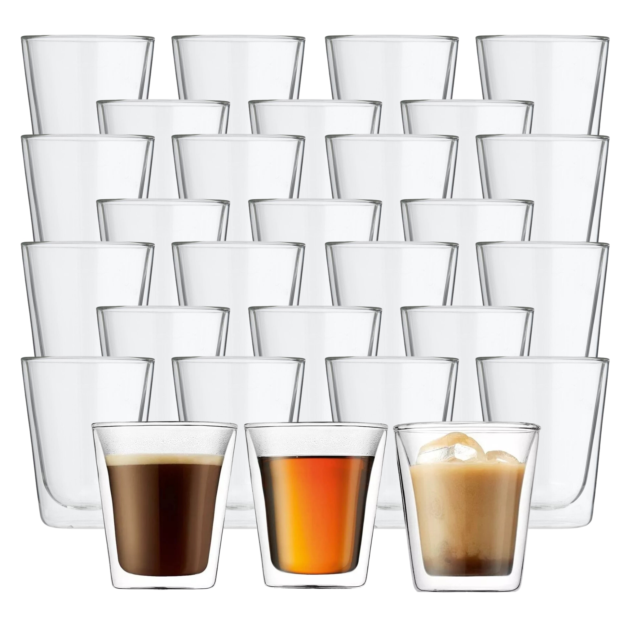 Foto 4 pulgar | Tazas Para Café Vasos De Vidrio Doble Pared Set 40 Pzs 200ml