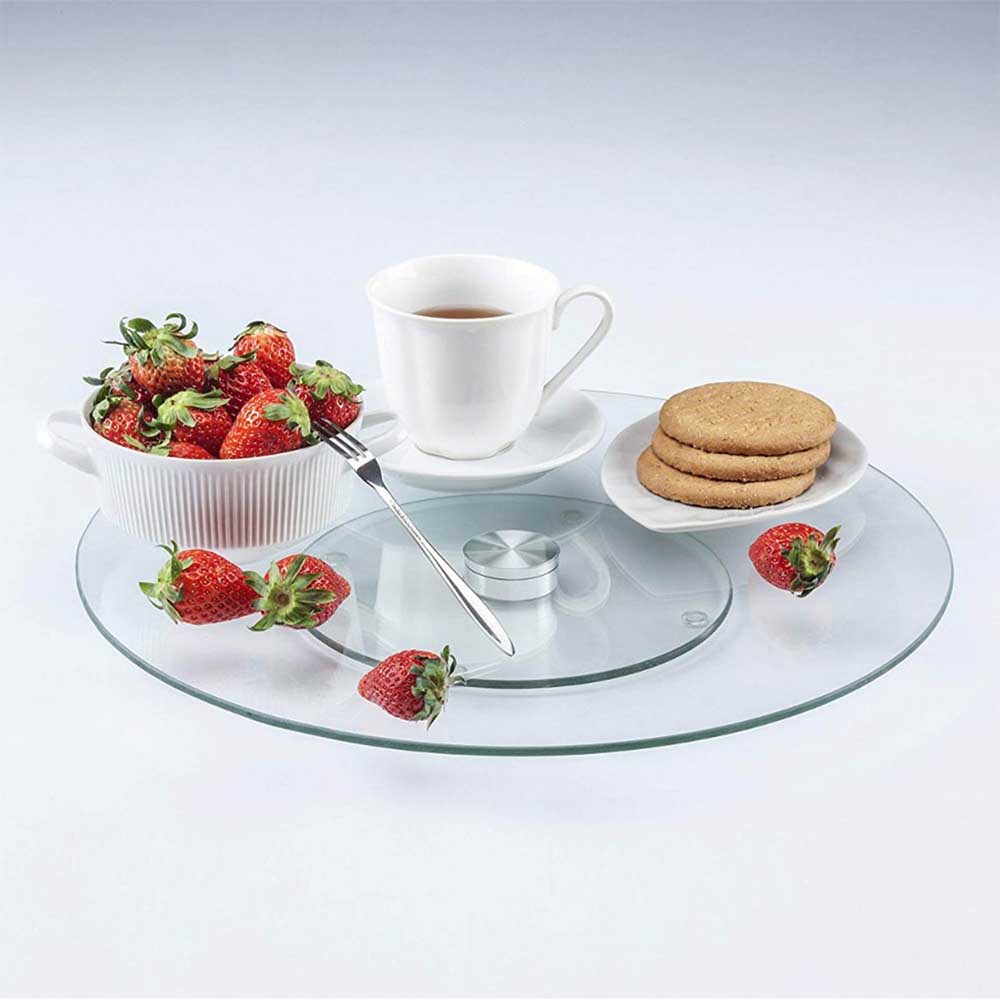 Foto 4 pulgar | Centro de Mesa Giratorio de Cristal Templado Lazy Susan - 75 cm