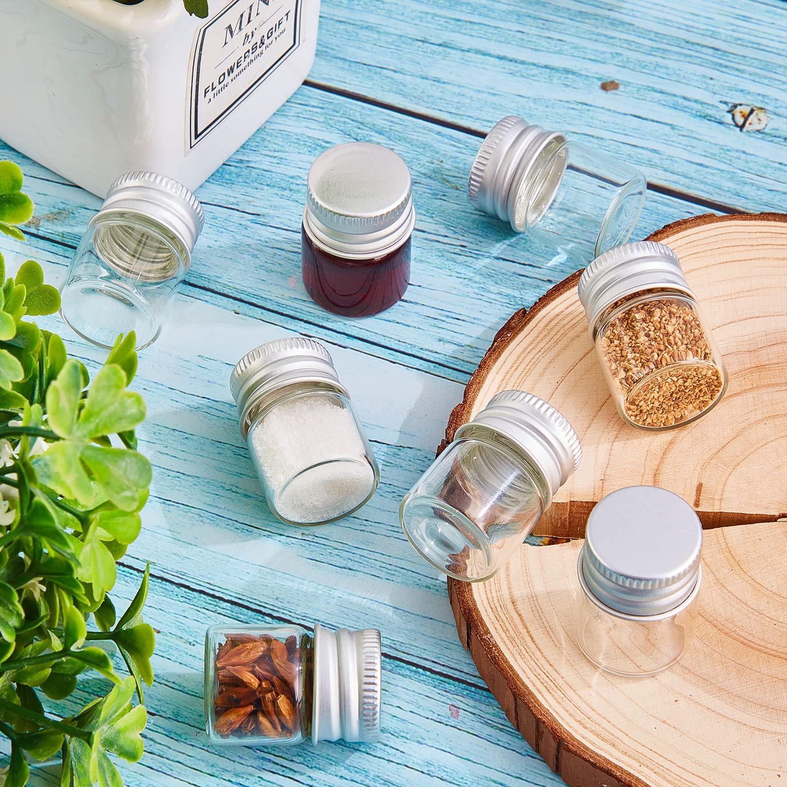 Foto 6 pulgar | Minibotellas De Vidrio Tessco De 5 Ml Con Tapones De Rosca, 100 Unidades, Plateadas - Venta Internacional.