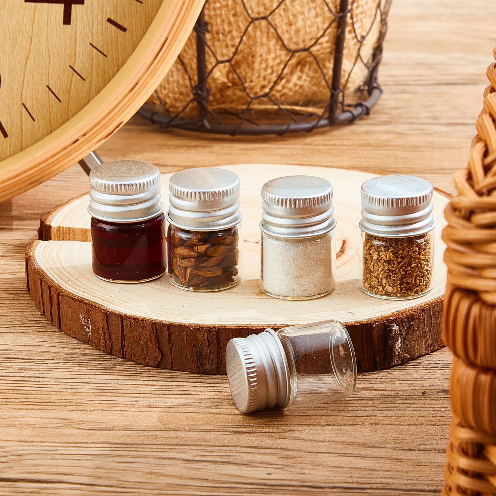 Foto 6 | Minibotellas De Vidrio Tessco De 5 Ml Con Tapones De Rosca, 100 Unidades, Plateadas - Venta Internacional.