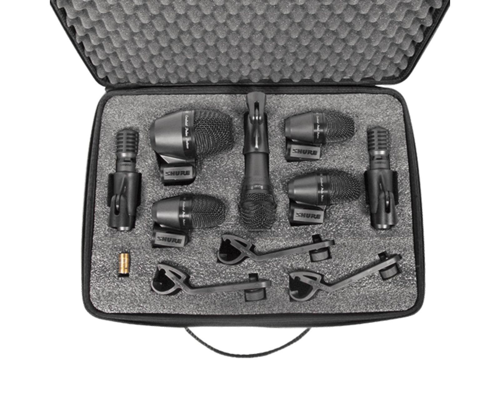 Kit Micrófonos con Estuche y Clables para Batería Shure Pgadrumkit7 Negro