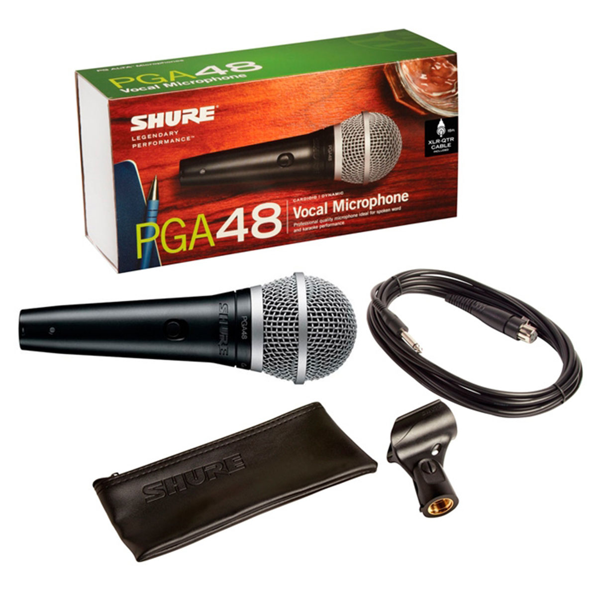 Micrófono Shure Pga48-xlr con Sw color Negro