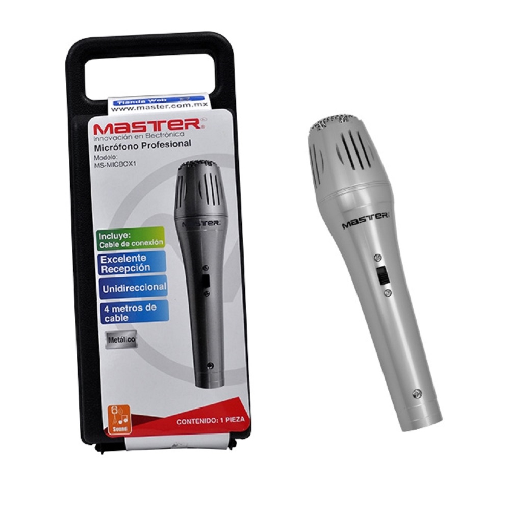 Micrófono Alámbrico de Metal Ms-micbox1 Cable 4 M