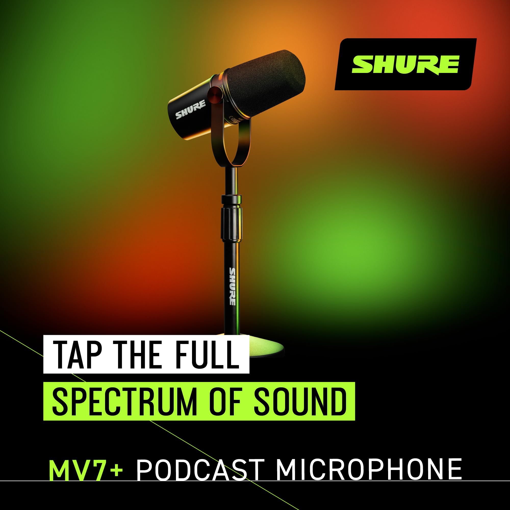 Foto 4 pulgar | Micrófono Shure Mv7+ Podcast Dynamic Con Soporte Negro - Venta Internacional.