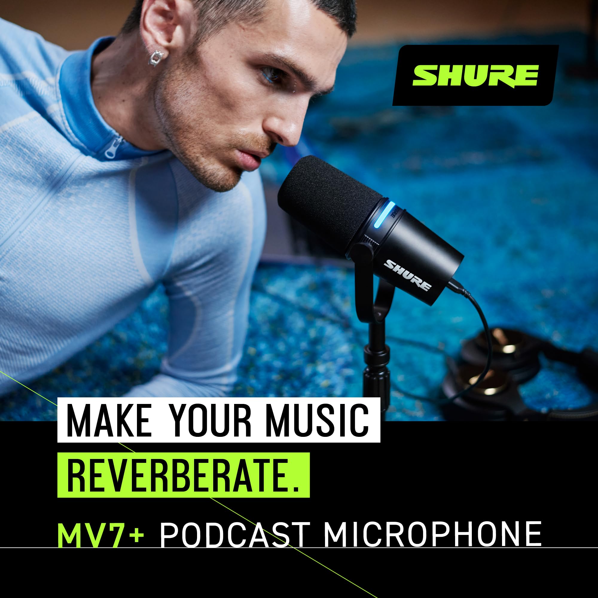 Foto 5 | Micrófono Shure Mv7+ Podcast Dynamic Con Soporte Negro - Venta Internacional.