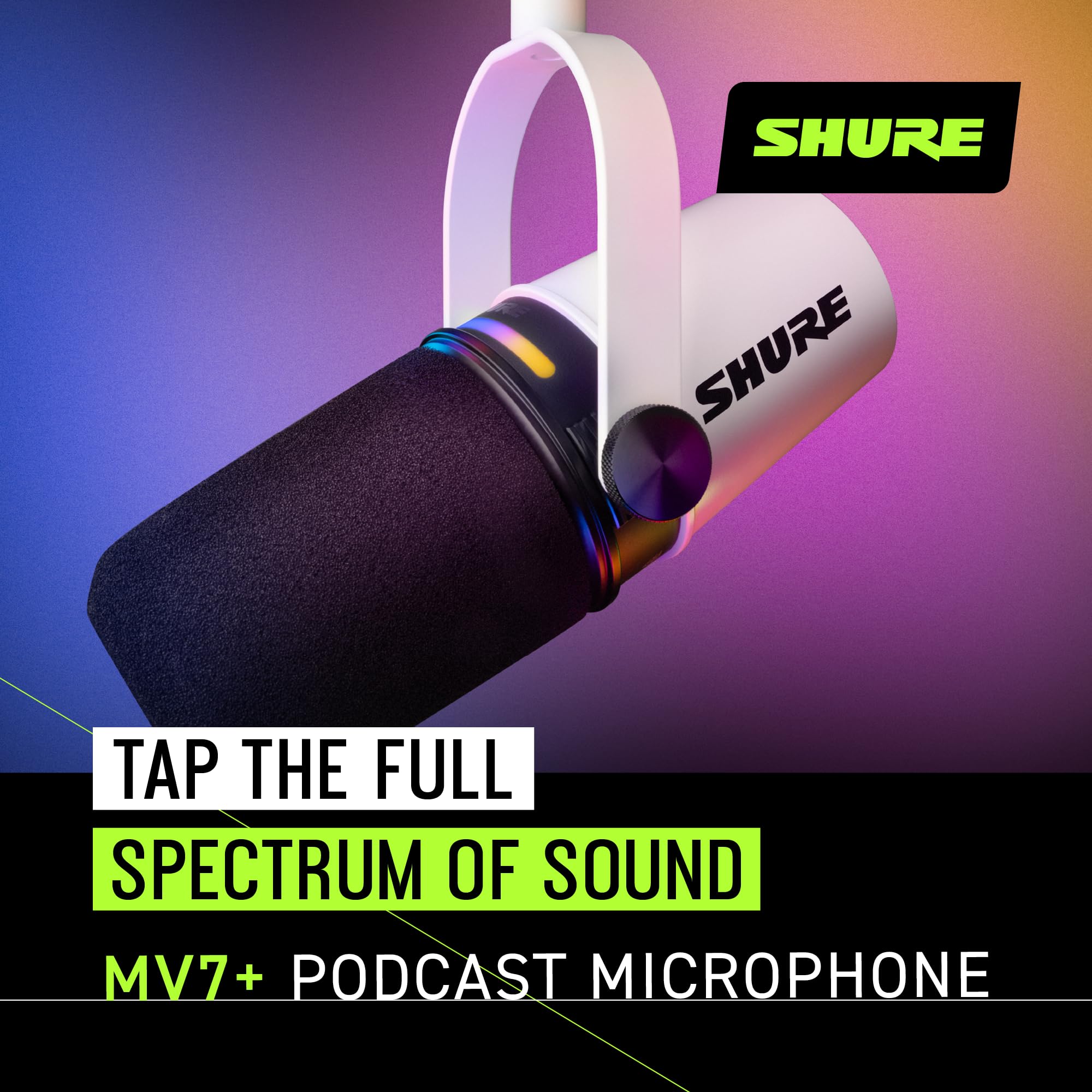 Foto 4 pulgar | Micrófono Shure Mv7+ Podcast Dynamic Con Certificación Obs - Blanco - Venta Internacional.