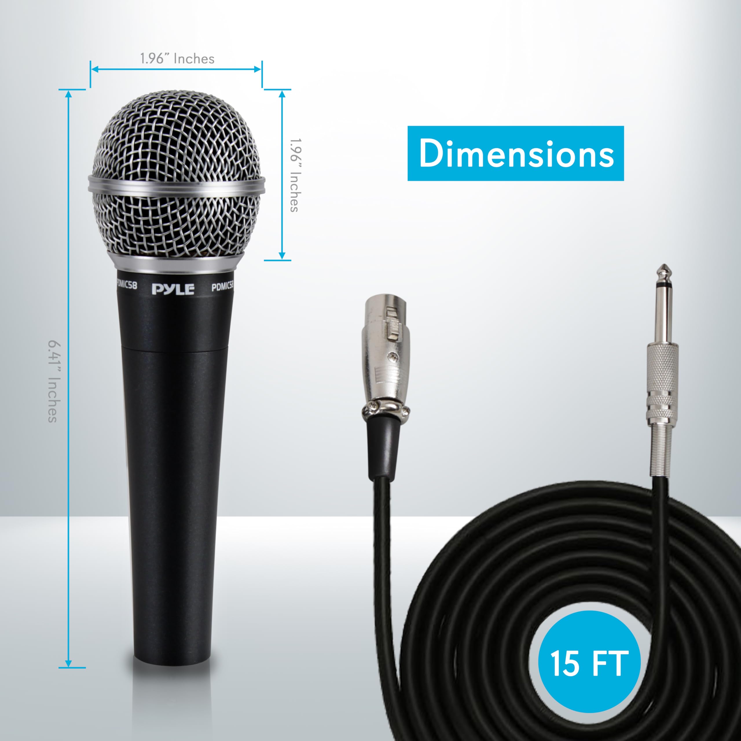 Foto 3 pulgar | Micrófono De Mano Pyle Pdmic58 Dynamic Cardioid Con Cable - Venta Internacional.