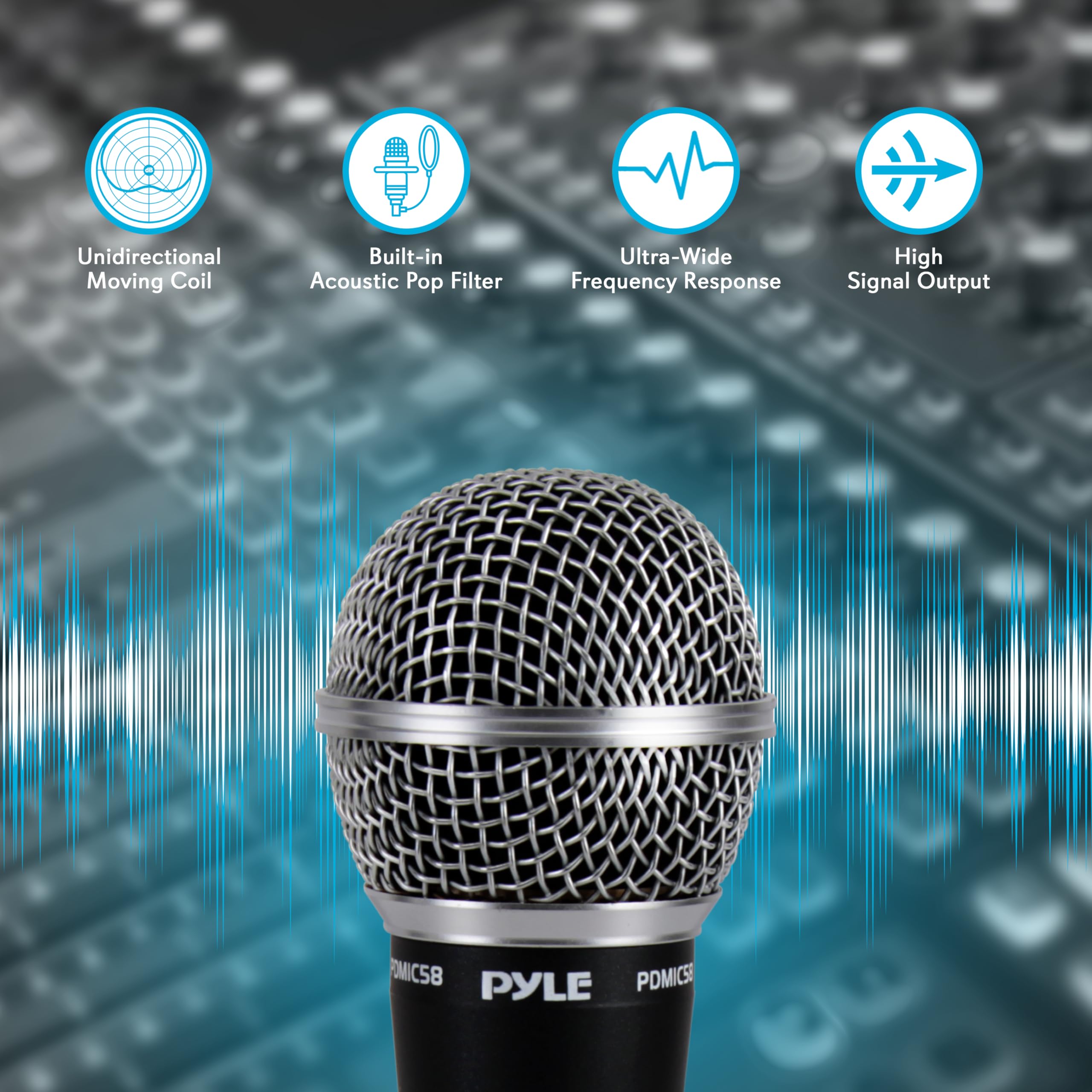 Foto 4 pulgar | Micrófono De Mano Pyle Pdmic58 Dynamic Cardioid Con Cable - Venta Internacional.